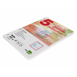 Liderpapel Recambio Cuarto 100 Hojas 75gr Cuadriculado Pautado 5mm con Margen y 6 Taladros