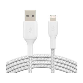 Belkin Cable Lightning a USB-A Trenzado Boost Charge CAA002BT1MWH - 1m Blanco - Certificado MFi