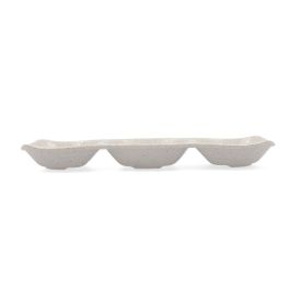 Bidasoa Ikonic Plato Melamina Gris 28,6x10,9x3,1 cm (12 Unidades) Extra Resistente, Libre de BPA, Apto Lavavajillas