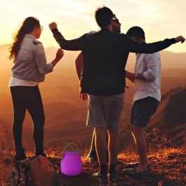 Lumisky LUM3760119739556 Lámpara Altavoz Bluetooth Inalámbrico MINI MAY PLAY LED Blanco y Multicolor Regulable H23 cm