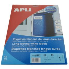 Apli Etiquetas Adhesivas 105x148 mm para Láser, 80 Unidades, Poliéster Blanco, Resistente a Intemperie Precio: 26.49999946. SKU: S8400814