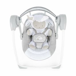 Ingenuity Columpio Portátil Comfort 2 Go Mini Cuddle Lamb - Plegable, 12 Melodías, 2 Posiciones Reclinables, Temporizador y Barra Actividad 0-9 Meses