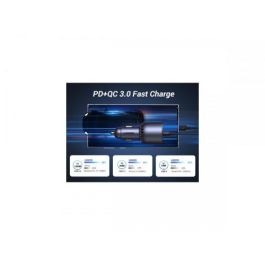 UGREEN Cargador Rápido para Coche 130W 3 Puertos USB-C y USB-A, Carga Rápida para Portátil, Teléfono Móvil, Tablet, Batería Portátil, Color Gris, Ref: 35025