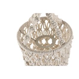 DKD Home Decor Pantalla Algodón Crudo Macramé 30 x 30 x 30 cm