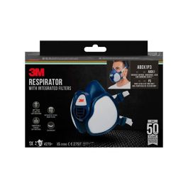 3M 4279+ Mascarilla con filtros integrados ABEK1P3 para protección combinada de gases, vapores y partículas