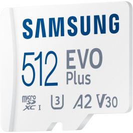 Samsung Tarjeta microSDXC EVO PLUS UHS-I U3 512GB con adaptador SD