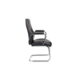 Rocada Silla Confidente Brazos Fijos Estructura Cromada Asiento y Respaldo Tapizado Similpiel Negro 110cm Alto