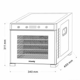 Hkoenig DSY900 - Deshidratador de Alimentos con Temporizador, Temperatura Variable y 650W de Potencia