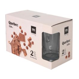 La Mediterranea Set de 2 Tazas Quebec 320 ml, 8.4 cm de diámetro x 10.3 cm de altura (24 Cajas)