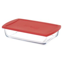 Pasabahce Bandeja Rectangular de Vidrio con Tapa 1320ml Borcam 26.3x15.5x6cm (Set de 4)