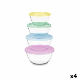 Set de Fiambreras Vivalto B2-21-S4 Plástico Vidrio de Borosilicato 800 ml 1 L 1,6 L 2,1 L (4 Unidades)