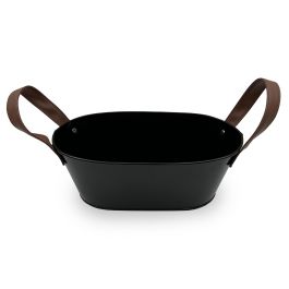 Inde Cubo Metal Rectangular con Asa de Piel Black 26 cm My Bar (12 Unidades)