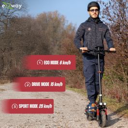 Ezway Patinete Eléctrico Todoterreno Plegable EBOOST INFINITY 800W 48V Autonomía 90km con Luz de Freno e Intermitentes