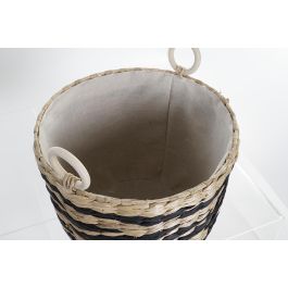 Cesta Colonial DKD Home Decor Natural Negro 38 x 36 x 38 cm Set de 3 Cesta Colonial DKD Home Decor Natural Negro 38 x 36 x 38 cm Set de 3