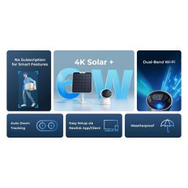 Reolink Argus Series B730 Cámara de Seguridad IP WiFi Inalámbrica Exterior/Interior 4K 8MP Alimentación Batería