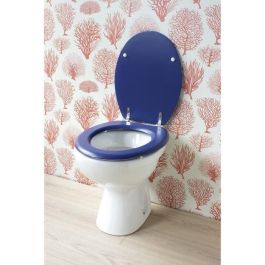 GELCO DESIGN Asiento de inodoro Dolce - Bisagras de acero inoxidable - Madera moldeada - Azul marino GELCO DESIGN Asiento de inodoro Dolce - Bisagras de acero inoxidable - Madera moldeada - Azul marino