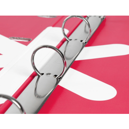 Antartik Carpeta con recambio A4 cuadro 5mm forrada 4 anillas 25mm redondas color frambuesa