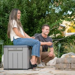 Lifetime Cubo Almacenamiento Gris con Puertas y Techo Abatibles 51,2x51,2x50,8 cm