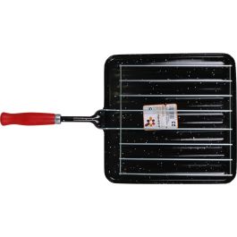 La Estrella Asador Cuadrado Con Parrilla "Jaspeada" 40x23x1.5 cm (10 Unidades)