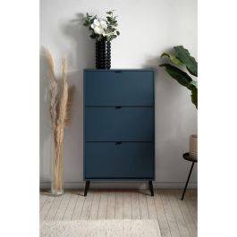 Zapatero VIGO 49A VIGO003857 Azul noche Patas de madera maciza - 70 x 24 x 125 cm