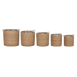 Cesta DKD Home Decor Natural 37 x 37 x 37 cm Set de 5 Cesta DKD Home Decor Natural 37 x 37 x 37 cm Set de 5