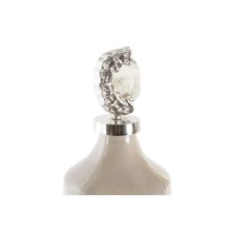 DKD Home Decor Tibor Jarrón Decorativo Alto de Cristal con Detalles de Piedras Rosa, 59 cm de Altura, 19x59x19 cm