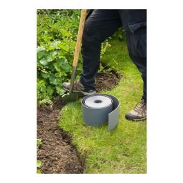 Nature Borde de jardín de Polietileno Gris - 3 mm Espesor, 7.5 cm Alto x 10 m Largo