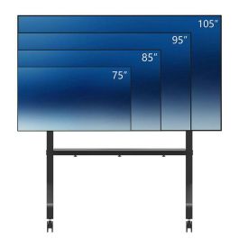 Neomounts FL50-575BL1 Display Trolley para Pantallas de 65-110", Max 125 kg, Altura Manual 129-139 cm, VESA 100x100-1100x600, Negro