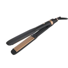 ARGON Plancha Pelo Cerámica LCD 45W Ancha Soft Touch Negra/Dorado 29x3x4cm