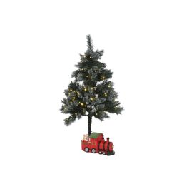 DKD Home Decor Base para Árbol de Navidad Tradicional con Tren, Multicolor, Magnesia, 56x21.5x37 cm, para Troncos 3.5x13 cm