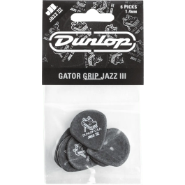 Dunlop Pack 6 Púas Gator Grip Jazz III
