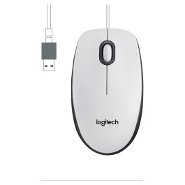 Logitech Ratón M100 USB con Cable, Ambidiestro, Conexión Plug and Play, Negro