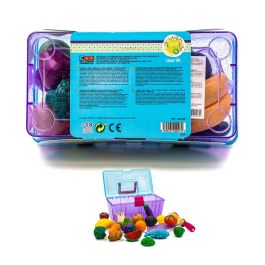 Tachan Maletín con Alimentos para Cortar Juguete de Imitación con 33 Piezas y Tabla de Cortar para Niños +18 Meses