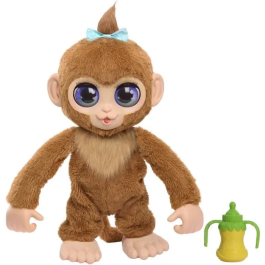 Furreal Friends FUR0886144281136 Peanut the Monkey Juguete Interactivo con Más de 100 Reacciones, Caminar, Equilibrarse y Abrazarse