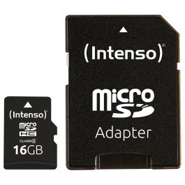 Intenso 3403470 Tarjeta MicroSDHC de 16GB Clase 4 con Adaptador SD, Lectura 20MB/s