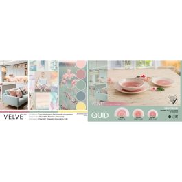 Plato Llano Quid Velvet Rosa Cerámica Ø 27 cm (12 Unidades)