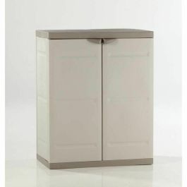 Plastiken Armario bajo TITANIO 2 puertas con estantes, de resina para interior y exterior, 70x44x88 cm Beige/Gris Pardo Precio: 87.89000044. SKU: B1GH5YY8V5