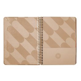 Antartik Agenda 2025 Semana Vista A6+ Espiral Rosa Nude Colección Pattern Papel 80 gr con Tapa Soft Touch y Pegatinas