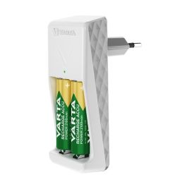 Varta 57656201421 Cargador de Pilas AA/AAA Mini con 2 Pilas Accu Power AAA 800 mAh, Carga Lenta Segura