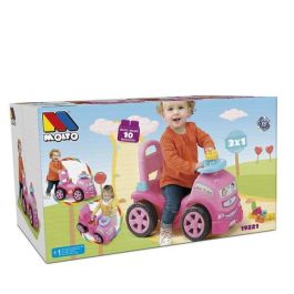 Molto Correpasillos Camión Rosa con 10 Blocks Incluidos, de 89 cm de Largo, Fabricado en Plástico, Recomendado para Niños a Partir de 18 Meses