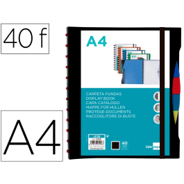 Liderpapel Carpeta A4 con 40 Fundas Intercambiables, 5 Separadores, Sobre, Goma y Portada Personalizable Negra Precio: 6.59000001. SKU: B123V4M3ZL