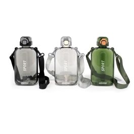 Inde Botella de Agua Deportiva c/Colgador 750 ml, Botella Reutilizable con Arnés, 21.8 cm (12 Unidades)