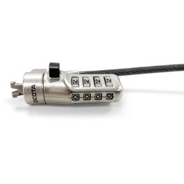Dicota Cable de Seguridad N-Lock combi./res. 2.5x6mm slot.single para Portátil, Cerradura con combinación, 2m