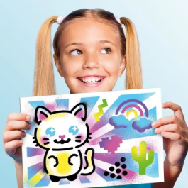 Canal Toys Maletín de Actividades Airbrush Art con Spray Electrónico, Plantillas y Rotuladores AIR 017