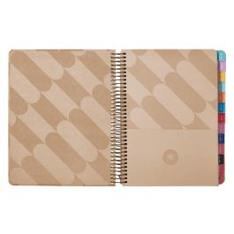 Agenda Espiral Antartik Pattern A5+ 2025 Dia Pagina Color Rosa Nude Papel 80 gr