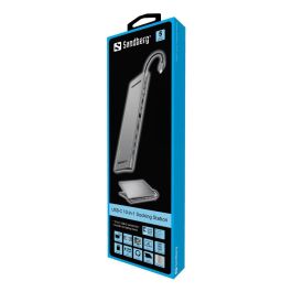 Sandberg Estación de Conexión USB-C 10-en-1 para Portátil con 3x USB, HDMI, VGA, Ethernet, Audio, Lector Tarjetas, PD 100W