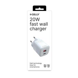 Cargador de Pared Celly TC2USBUSBC20EVO Blanco 20 W Cargador de Pared Celly TC2USBUSBC20EVO Blanco 20 W