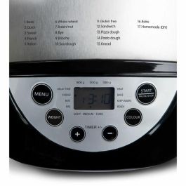 Domo B3977 Máquina de hacer pan automática XL 850 W 17 programas pantalla LCD