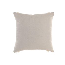 DKD Home Decor Cojín Boho de Algodón y Yute Natural Beige 45 x 45 cm (2 Unidades) con Cremallera