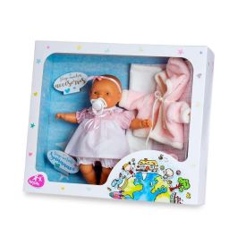 Berjuan Muñeca Llorona Trousseau 28cm con Sonido y Pilas LR44 Incluidas, Vestido, Chaqueta y Chupete